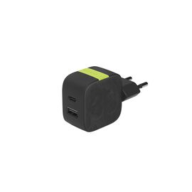 InstantCharger 30W 2 USB - Black - Compact USB-C and USB-A PD charger - Hero